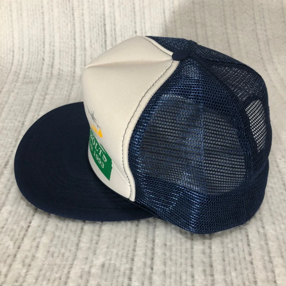 Vintage 1993 Sportcap P-47 Thunderbolts Over Pikes Peak Trucker Hat Navy Blue